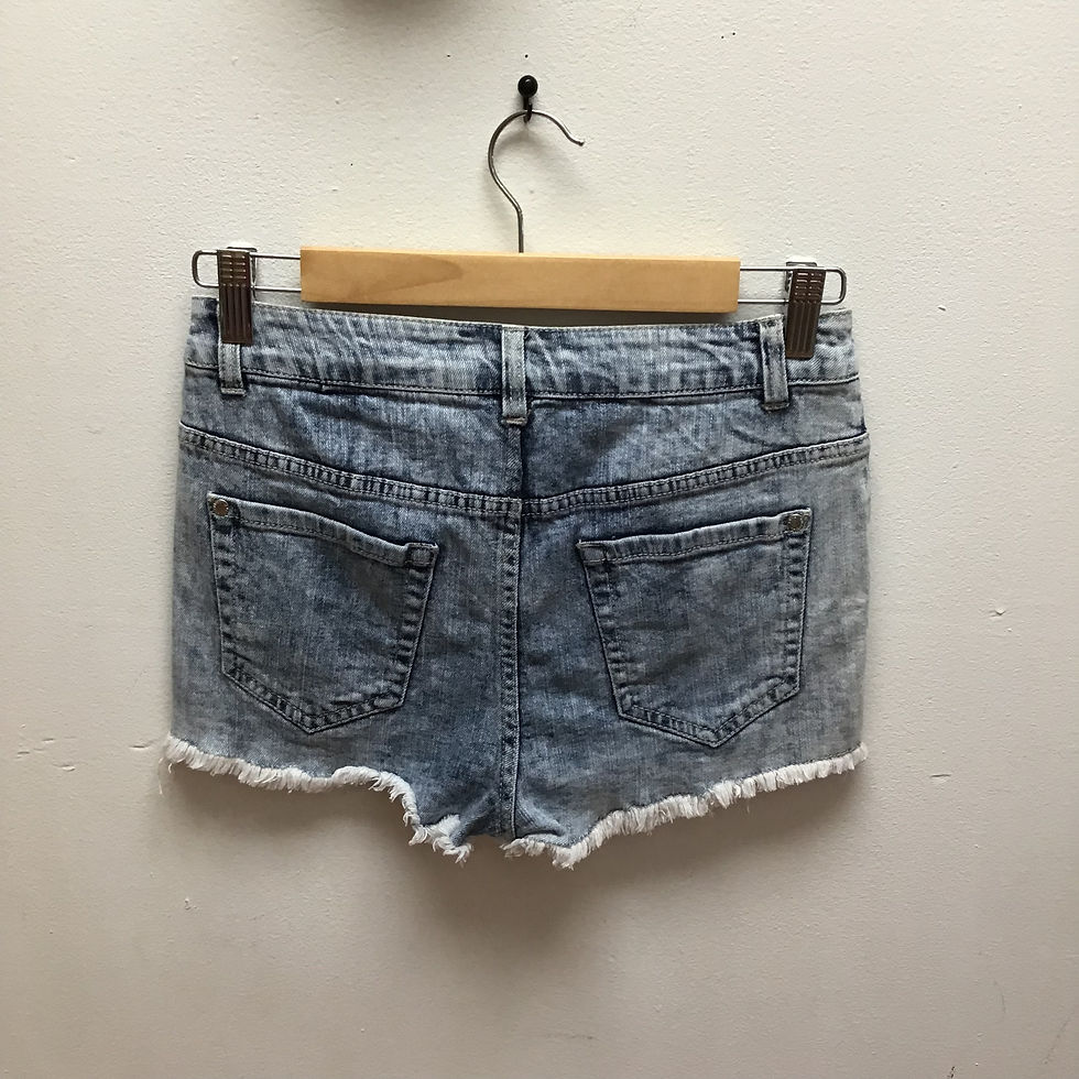 Thumbnail: Celebrity pink acid wash embroidered shorts