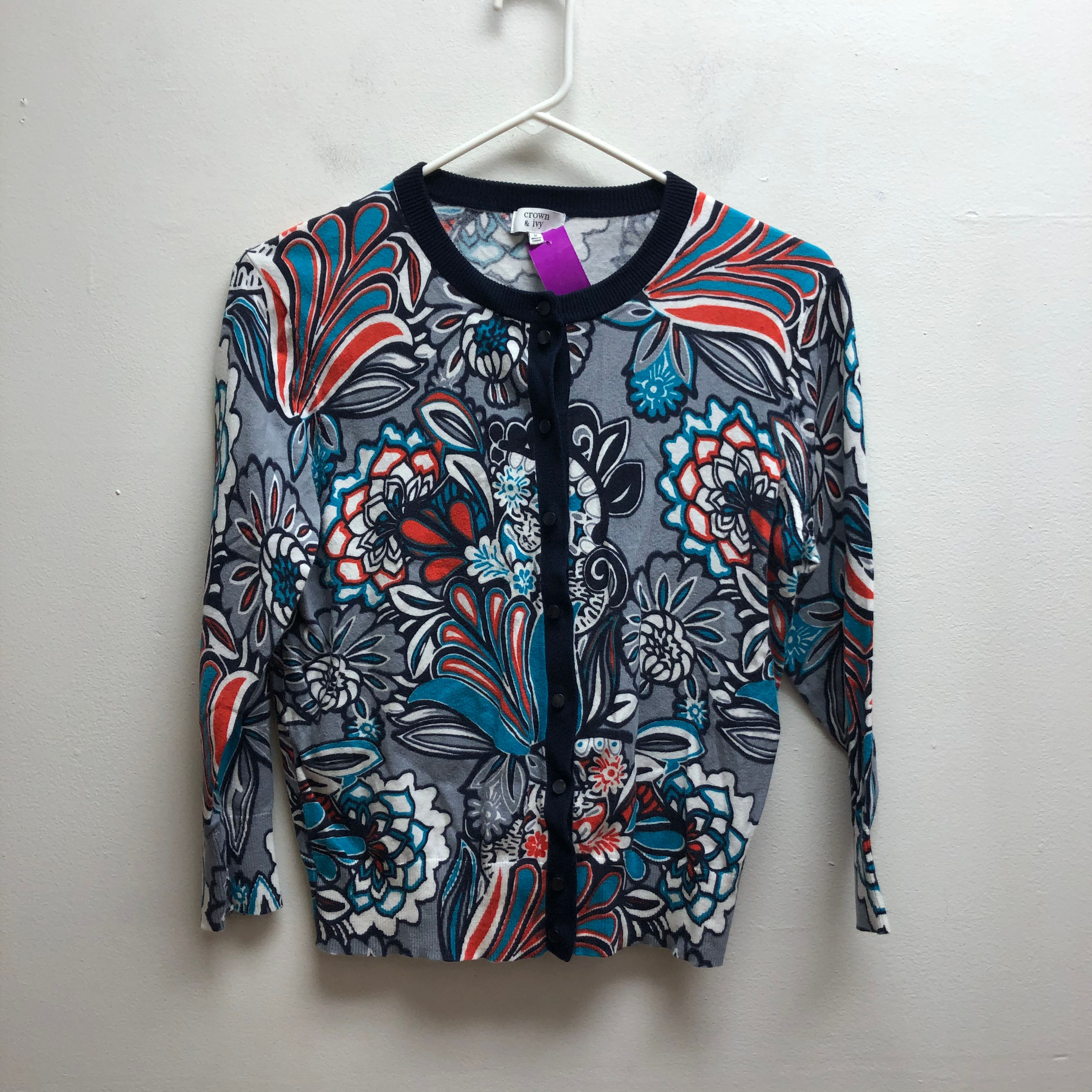 Crown & ivy floral print cardigan