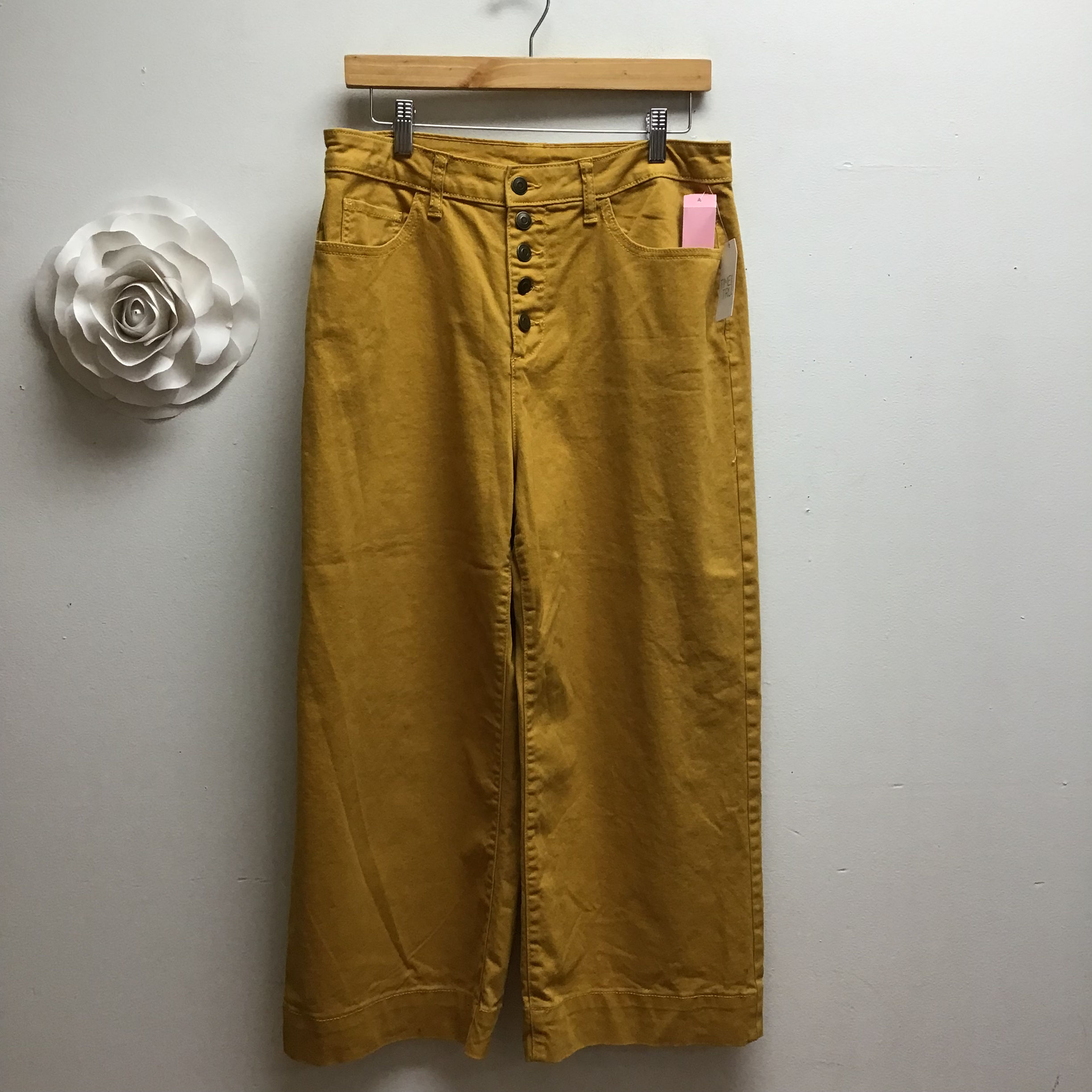 NWT Time & tru mustard wide-leg Capri