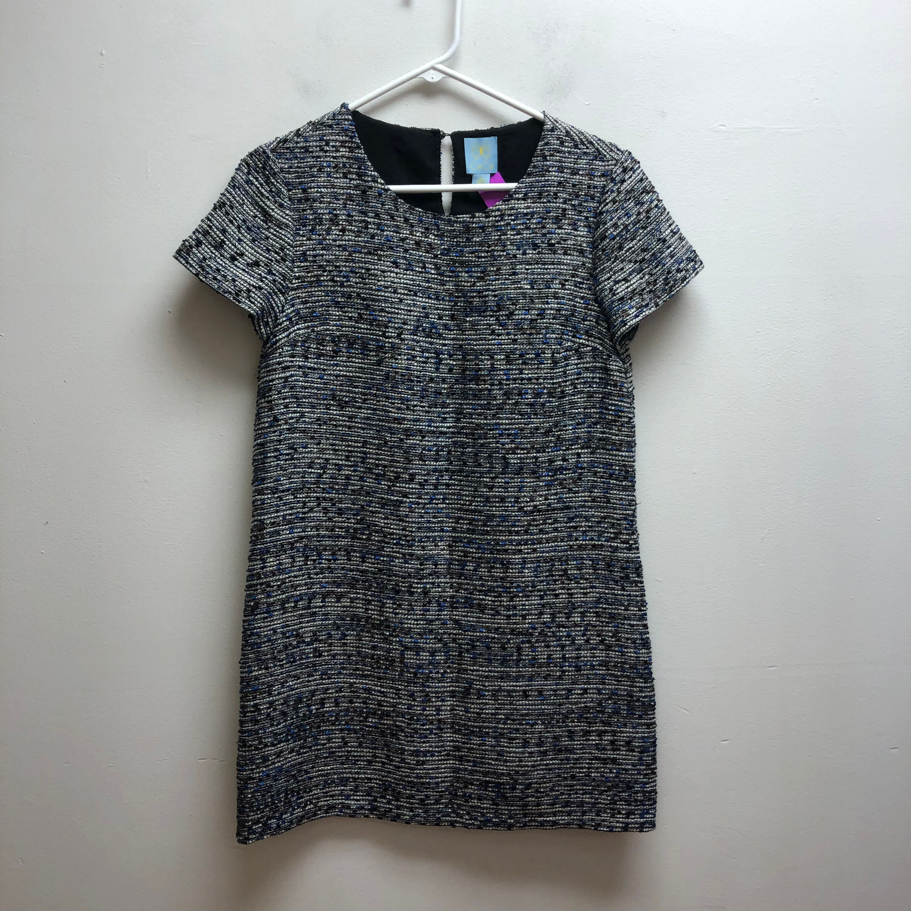 Cece white/blue/white dress