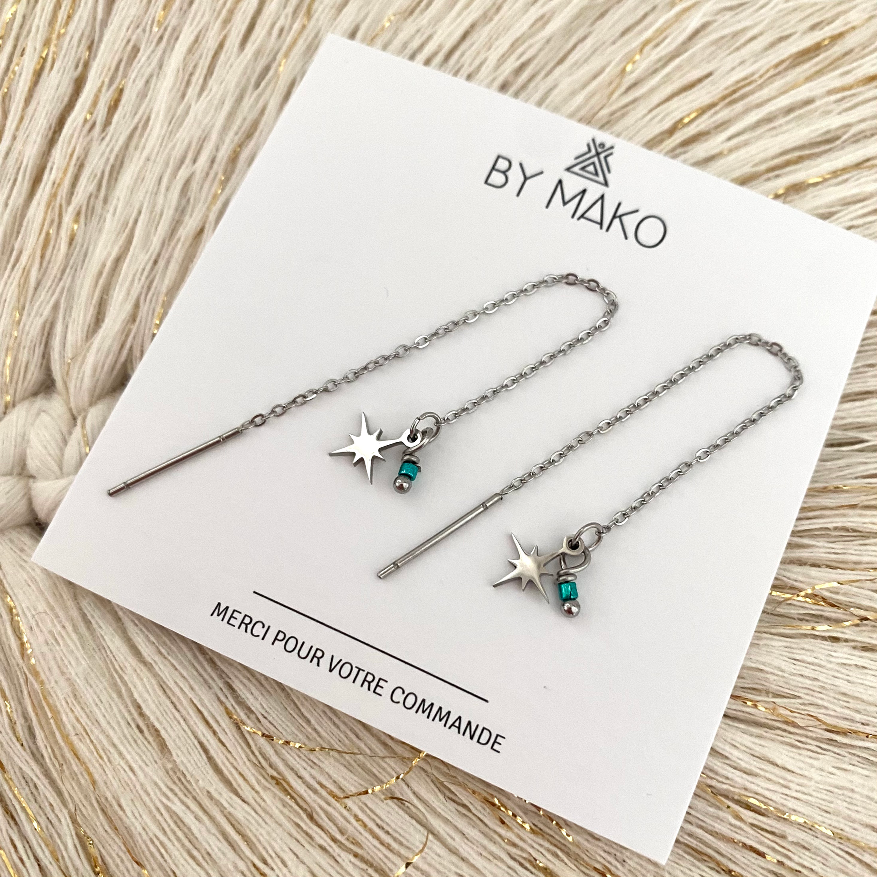 Boucles chaînes Astre Argenté