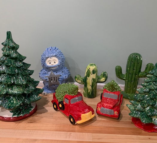 Ceramic trees, trucks etc.
