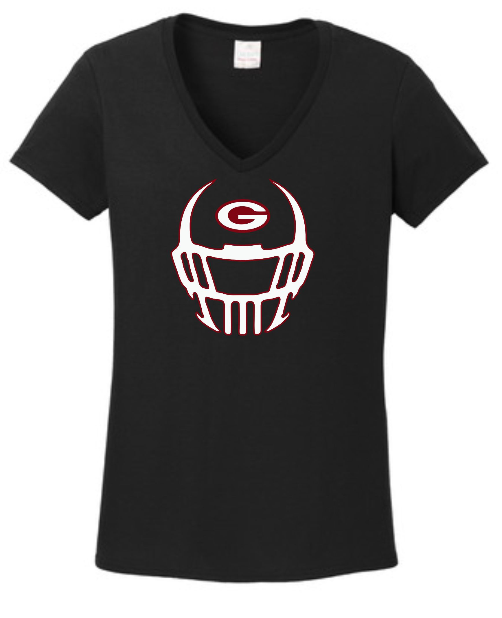Gorham Football Vneck T-shirt Helmet Design