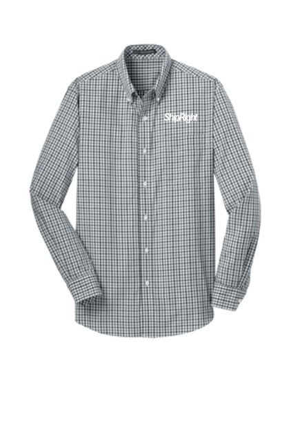 Thumbnail: Ship Right Solutions Long Sleeve Gingham Easy Care Shirt