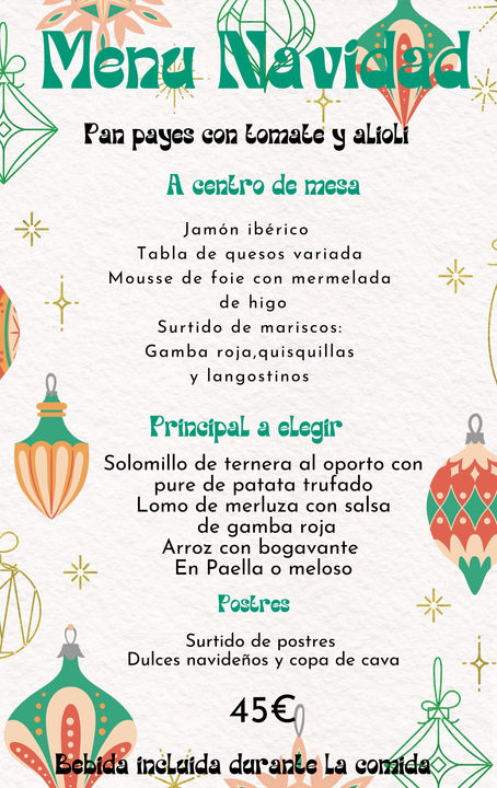 menu de navidad
