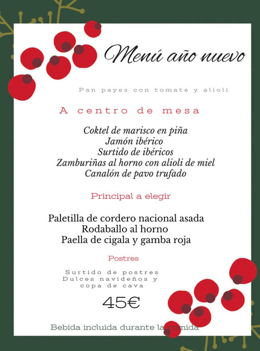 menu de navidad