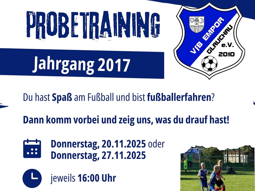 Probetraining Jahrgang 2017 – VfB Empor Glauchau