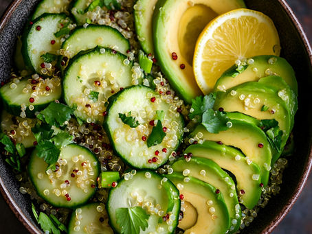a bowl of fresh cucumber and mint salad