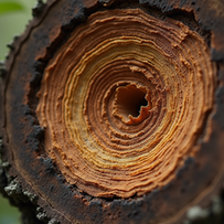 Layers of a tree trunk symbolizing layers of personality