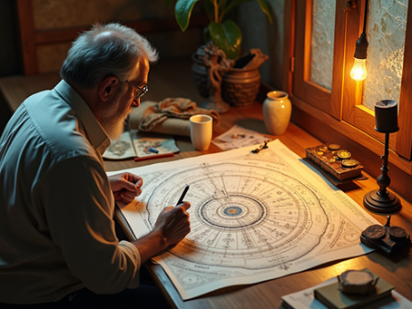 Vedic astrologer analyzing planetary charts and Dasha periods