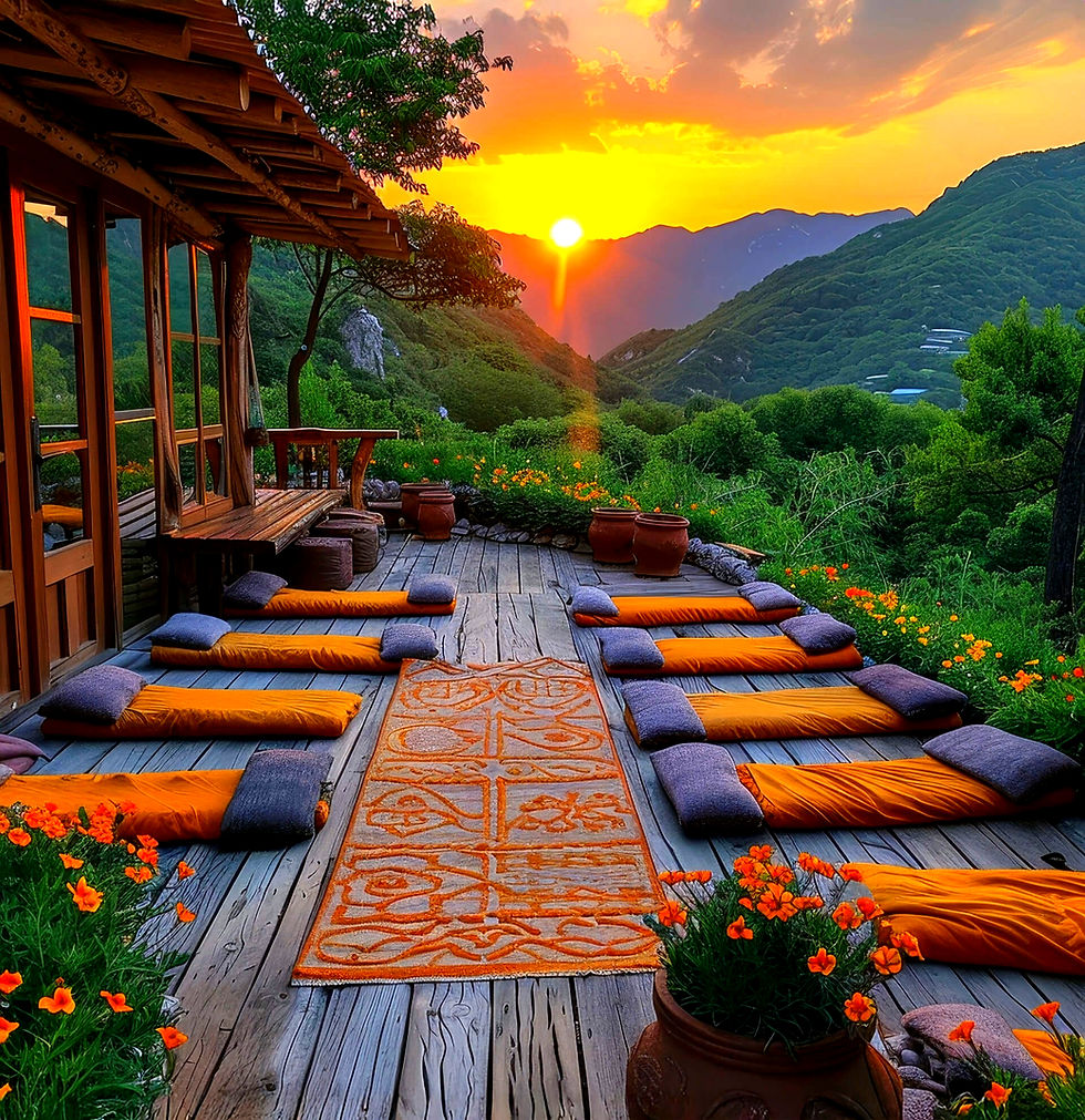 Sunset on a balcony