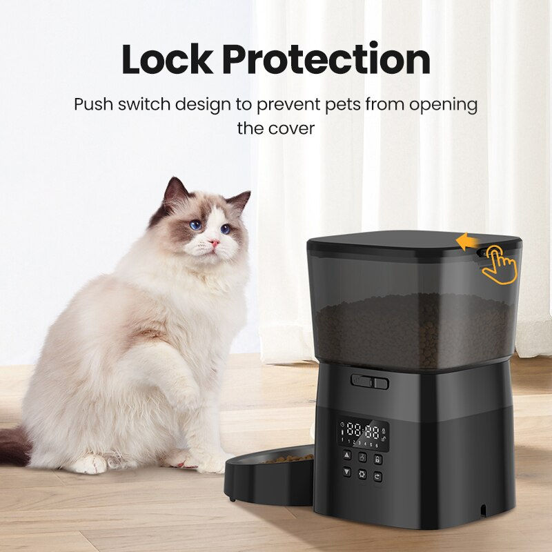 Thumbnail: ROJECO Automatic Pet Feeder Button Version Auto Cat Food Dispenser Accessories S