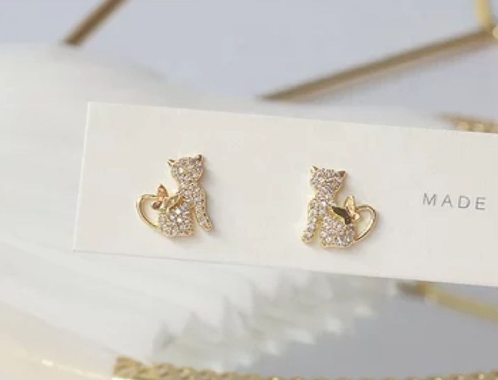 Thumbnail: Fashion Sterling Silver Cat Earring
