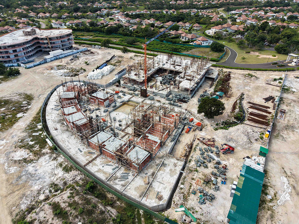 Avance de obra del proyecto Elite Cap Cana en etapa de preconstrucción dentro de la comunidad de Cap Cana en Punta Cana.