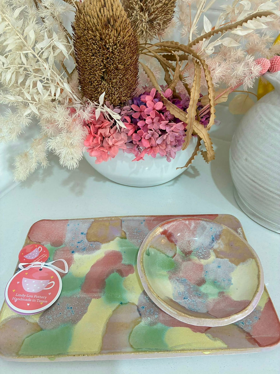 Thumbnail: The Water Colour Rectangular Platter with Separate Dip Bowl