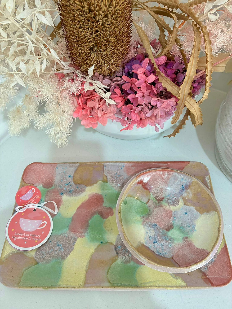 Thumbnail: The Water Colour Rectangular Platter with Separate Dip Bowl