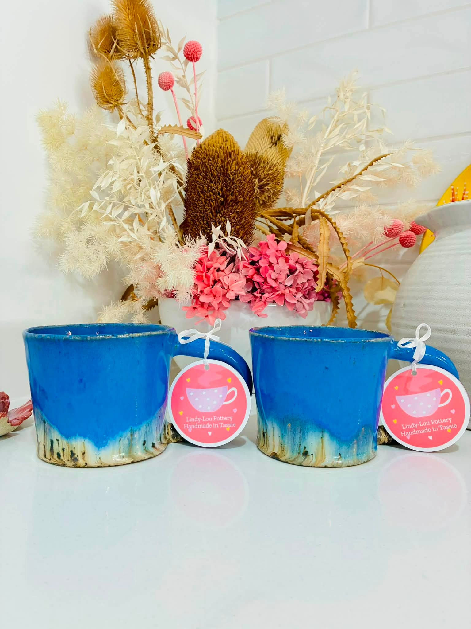 Spotted Blue Mug - Set of 2