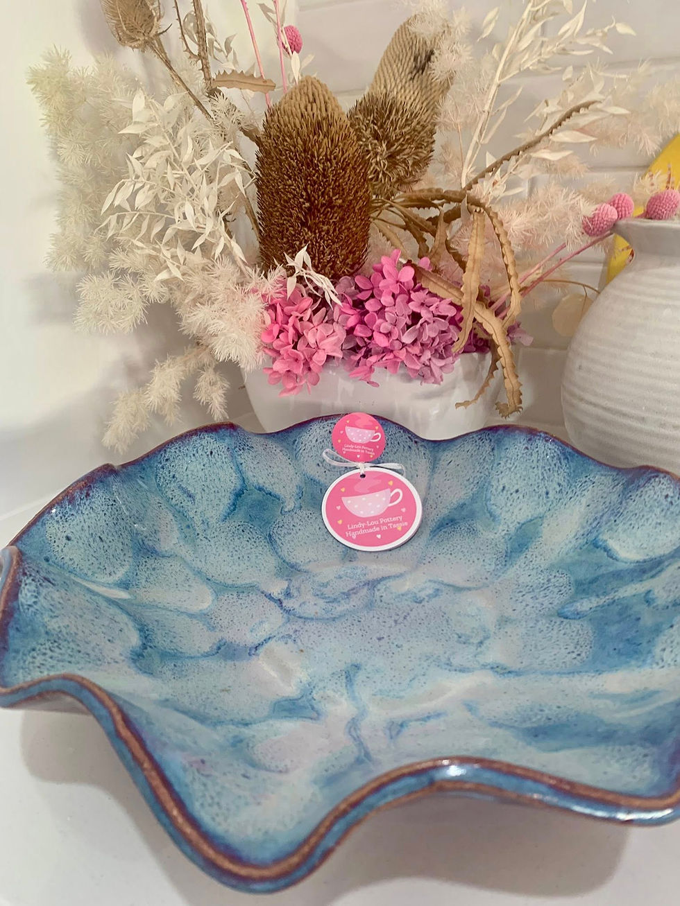 Thumbnail: Arctic Blue Frozen Pond Large Wavy Bowl