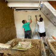 Enduit Terre Pierre Vue - Enduit Chaux Plein - Accompagnement Enduit Terre - Terre - Chaux - Chantier Terre Crue