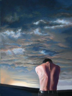 Realistisk tegning i tørrpastell av mann kunst av Merethe Torbergsen