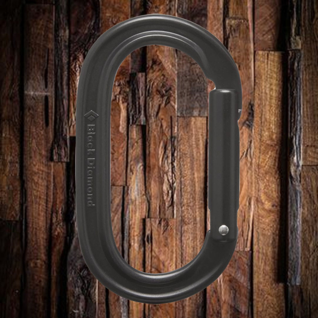 Alloy (Black) Oval ‘keylock’ carabiner by Black Diamond