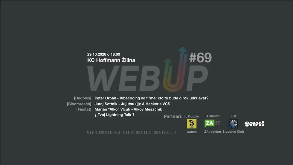 WebUp#69 Vibecoding vo firme, Jujutsu (jj), Vlkov Mesačník, Tvoj lightning talk