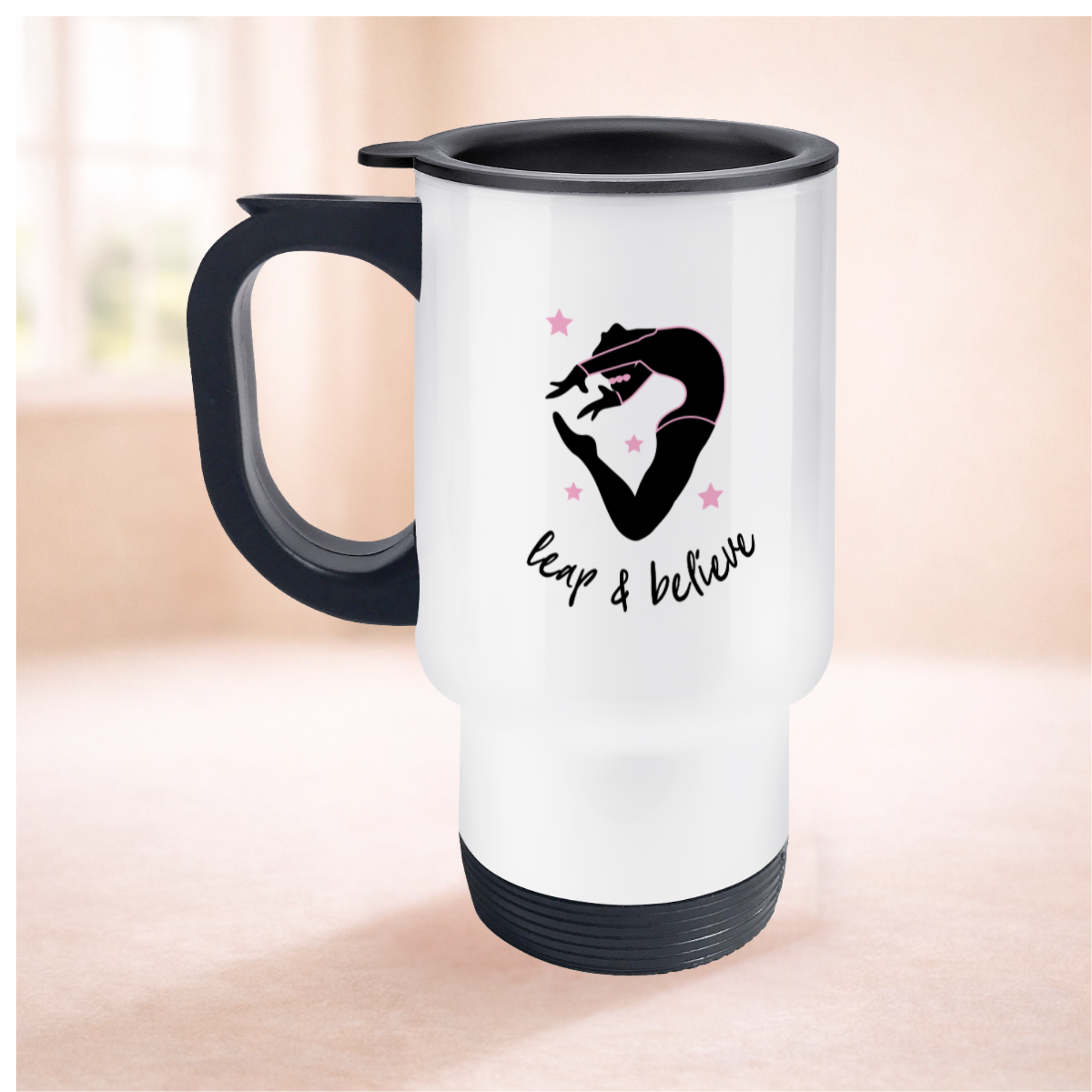Leap & Believe Girls Gymnastics Travel Mug - Gymnast Gift