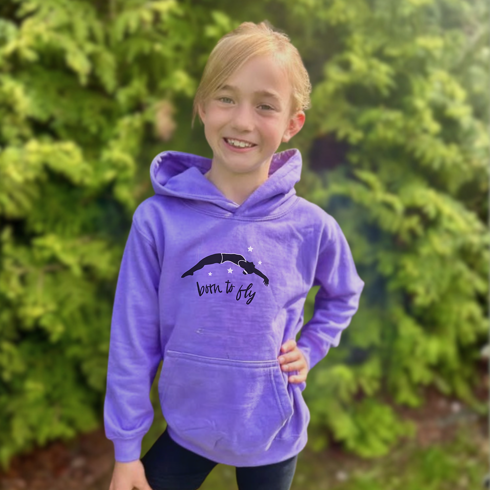 Thumbnail: Gymnast wearing Pink Born to Fly Girls Gymnastics Hoodie