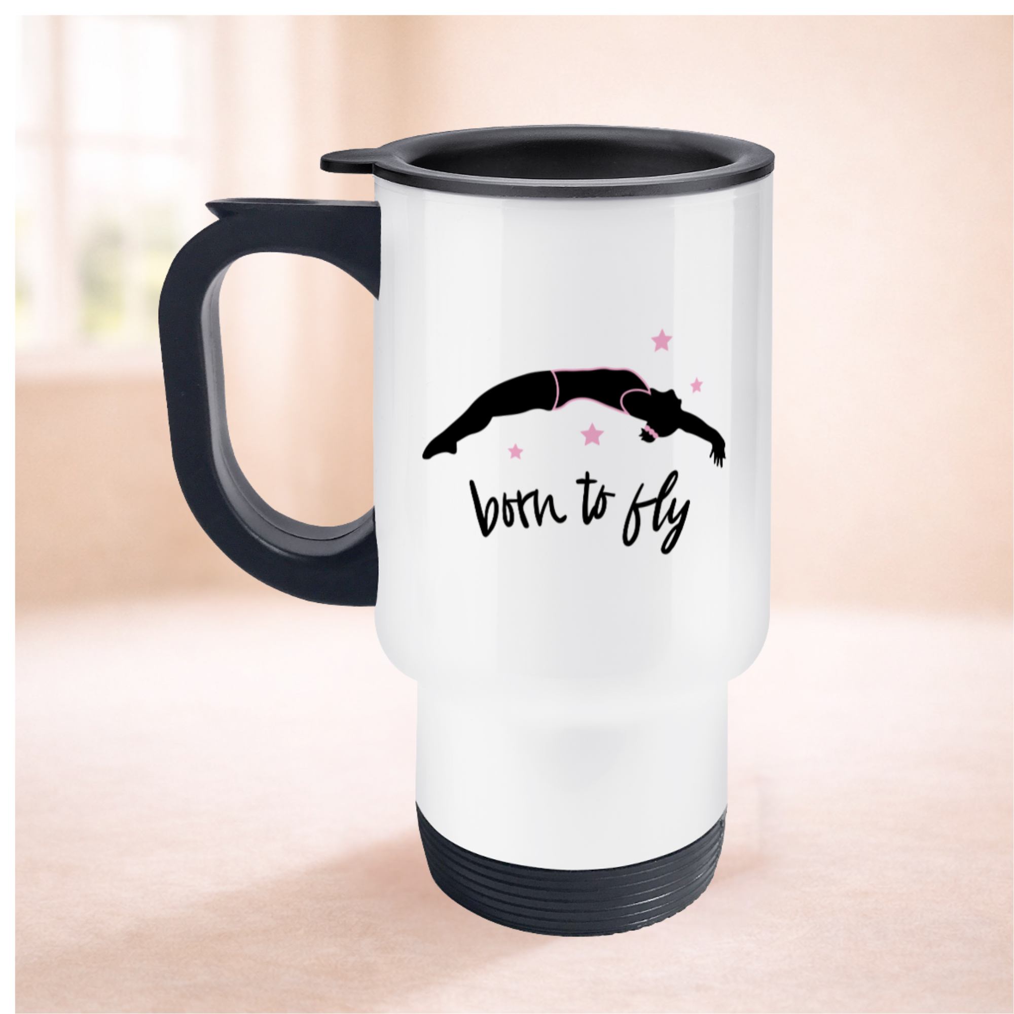 Born to Fly Girls Gymnastics Travel Mug - Gymnast Gift