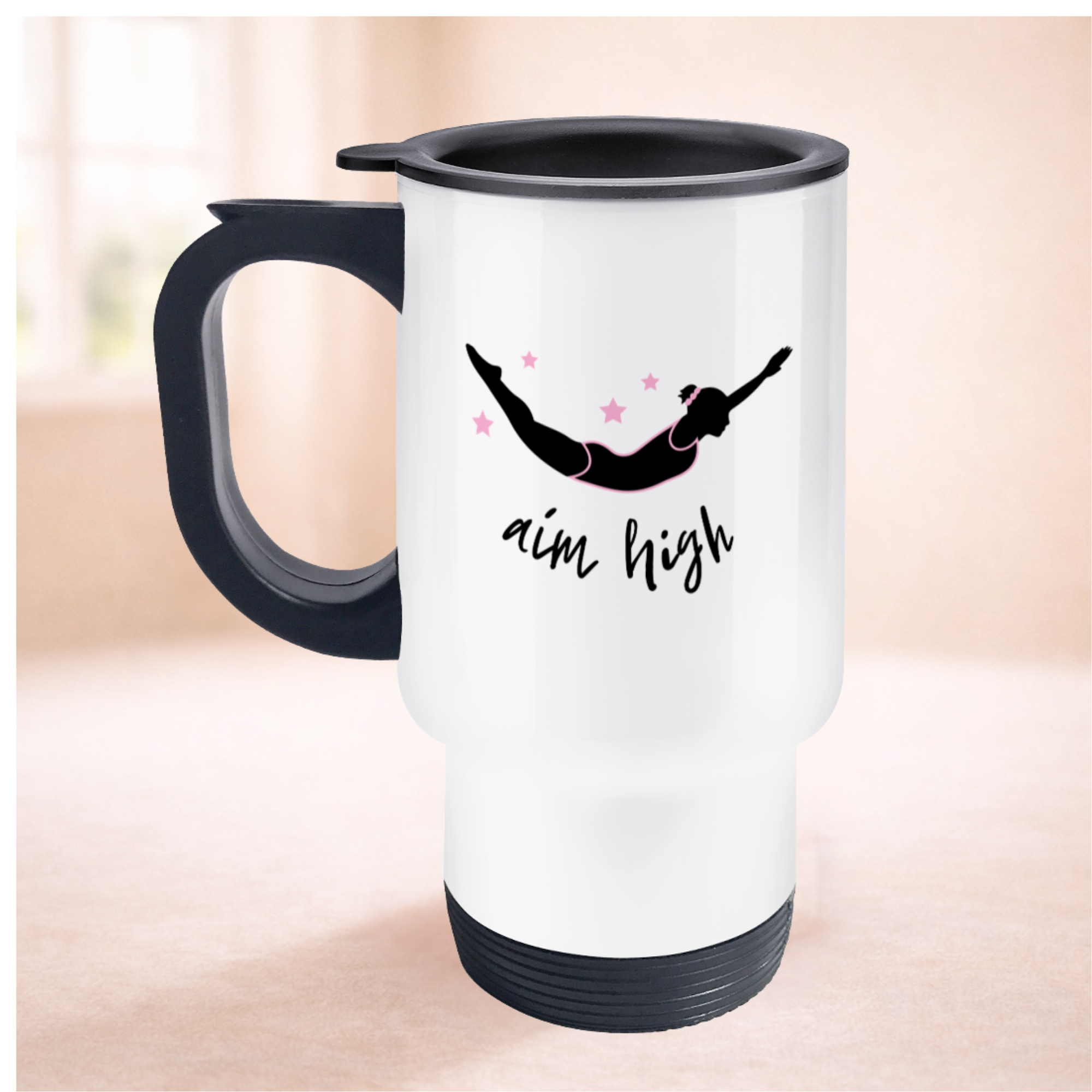 Aim High Girls Gymnastics Travel Mug - Gymnast Gift