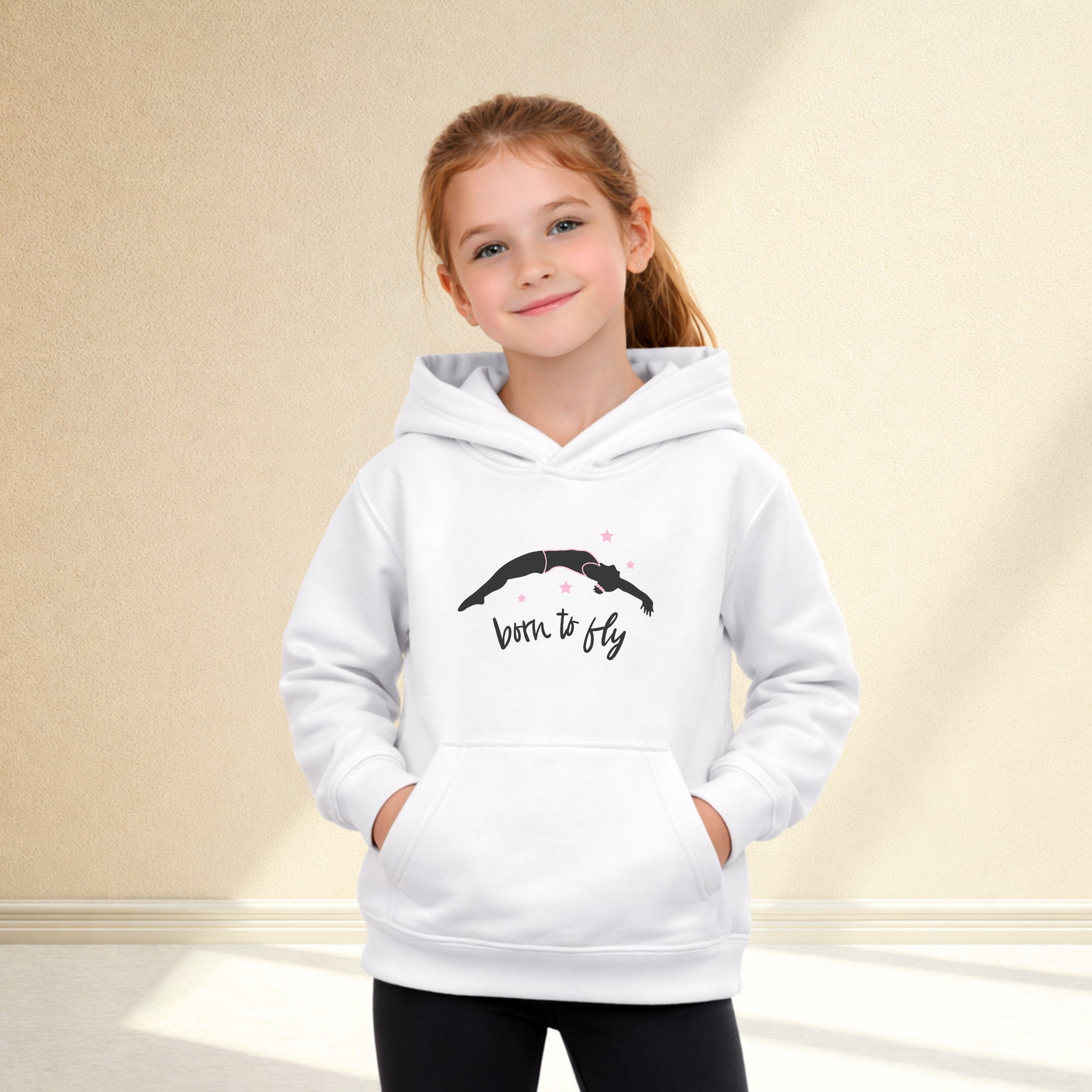 Born to Fly Girls Gymnastics Hoodie - "Trust the Training"