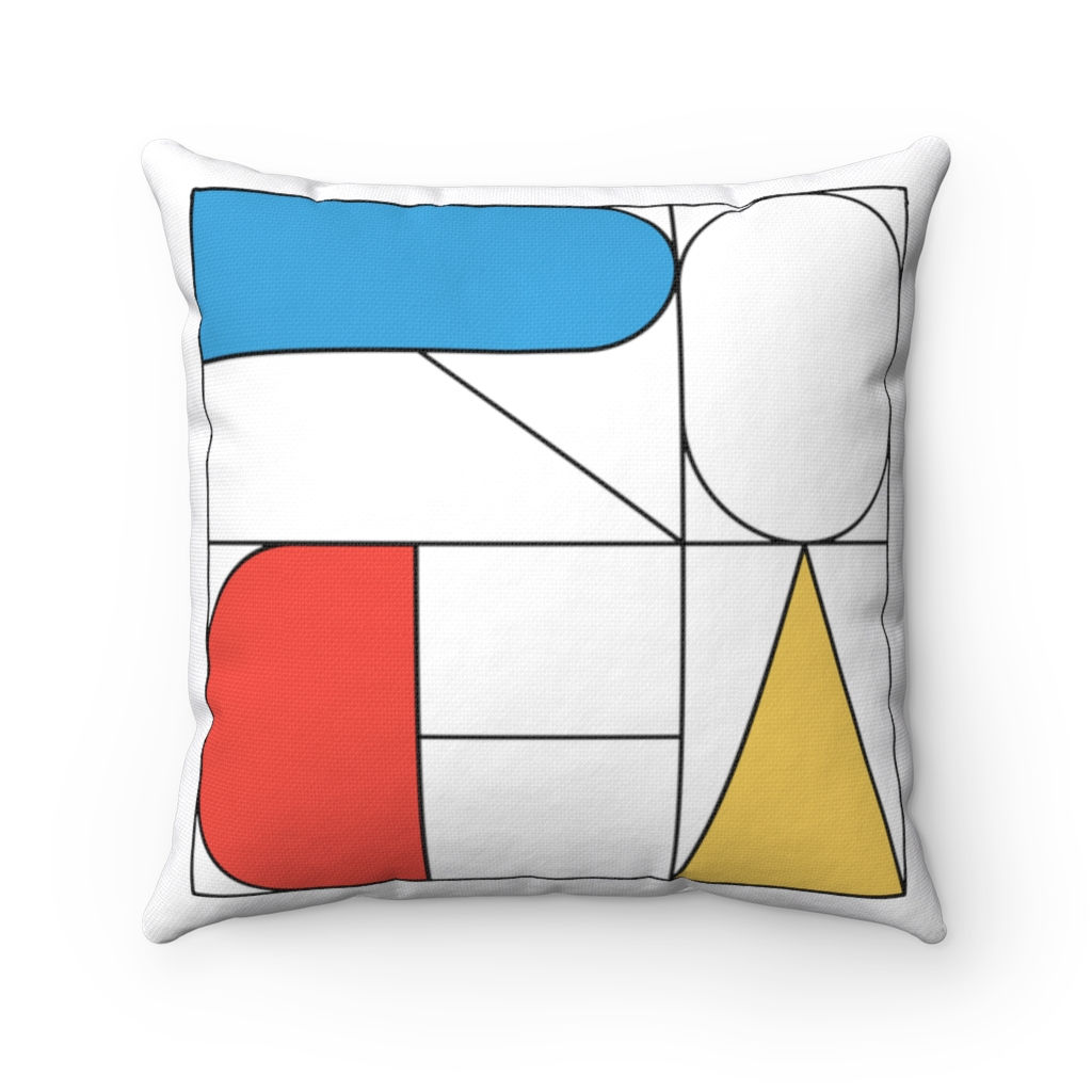 Spun Polyester Square Pillow 14"x14" HR_Abstract