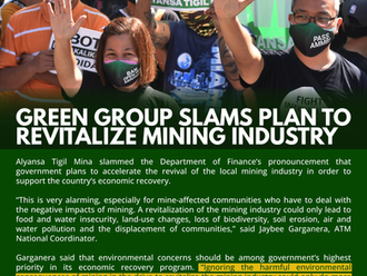 Green Group Slams Plan to Revitalize Mining Industry