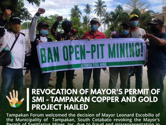Revocation of Mayor's Permit of SMI - Tampakan Copper and Gold Project Hailed