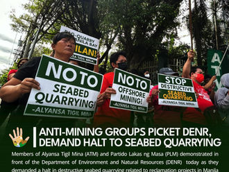 Anti-mining groups picket DENR, demand halt to seabed quarrying