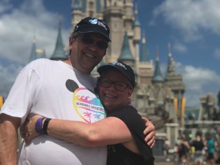 Julie giving a hug at Disney World