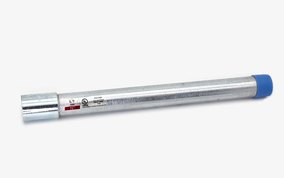 Galvanized conduit with blue cap