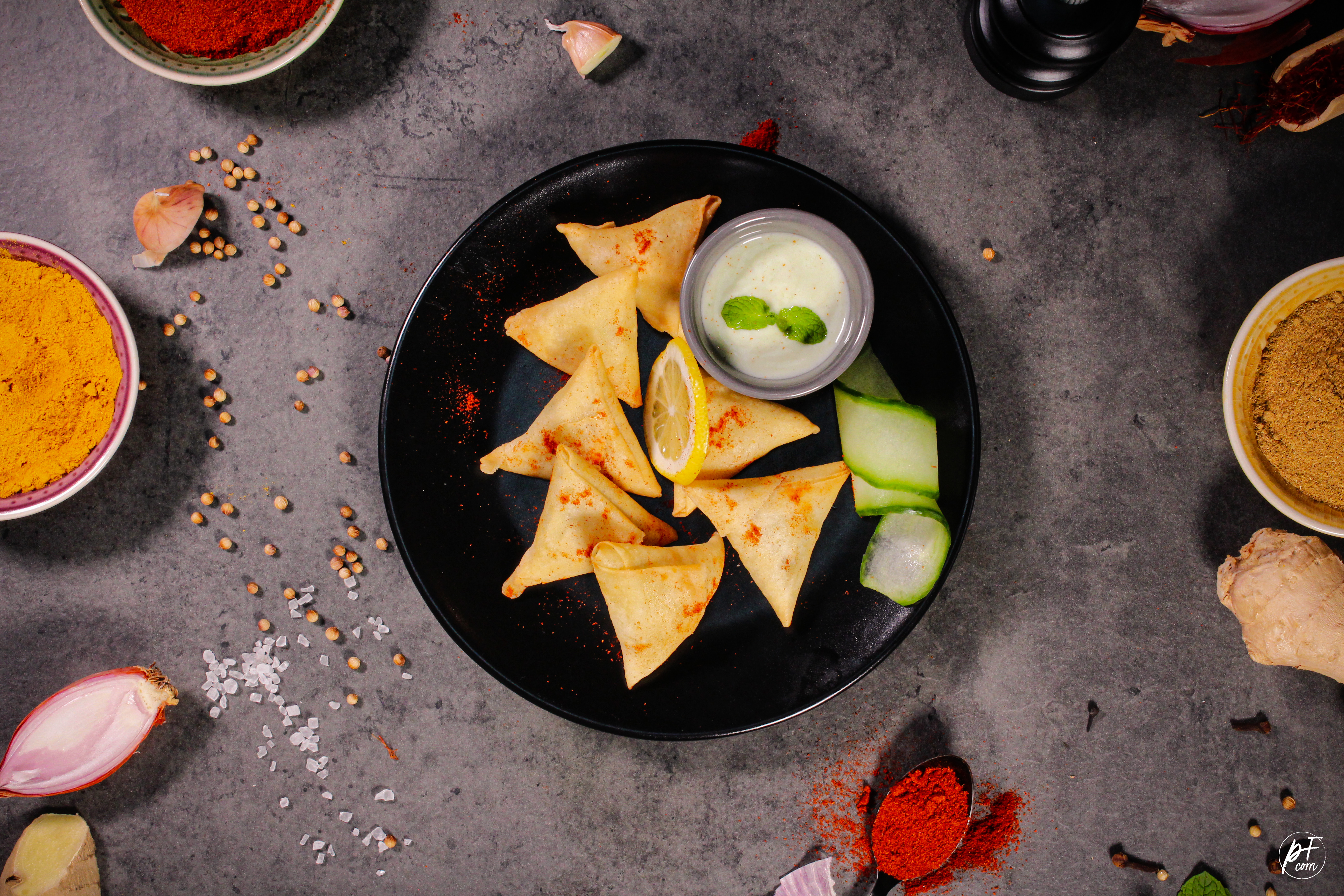 Arranged Food and Objects