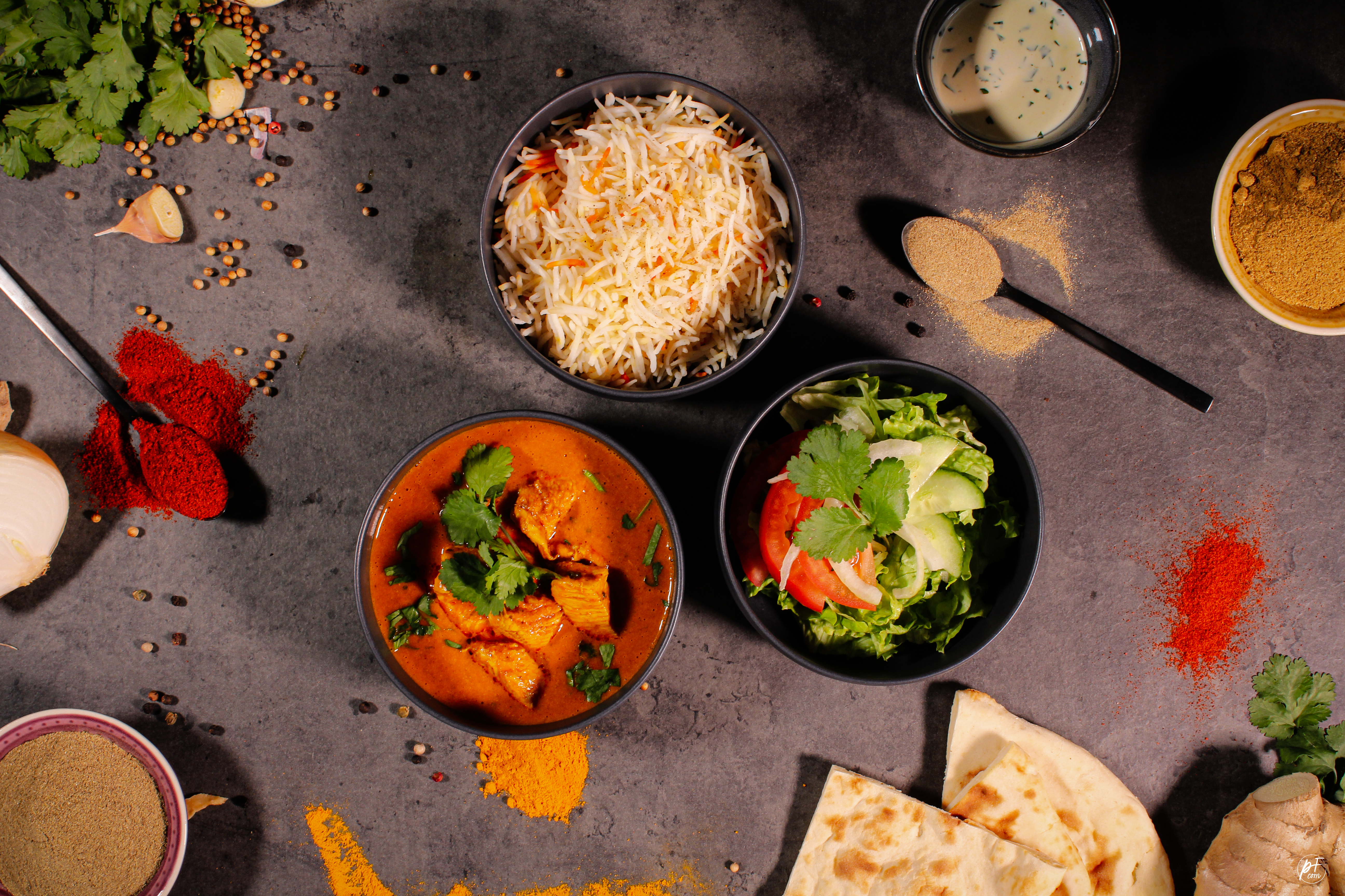 Arranged Food and Objects