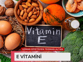 E vitamini faydaları, eksikliği ve besin kaynaklarını gösteren kapak görseli