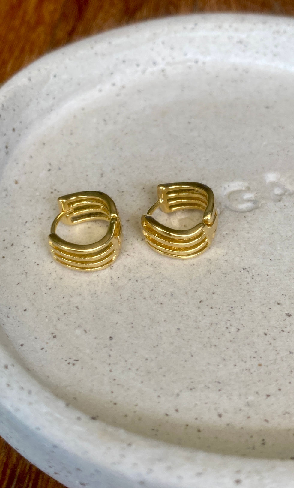 Miniatura: Brinco Triplo em Ouro Amarelo