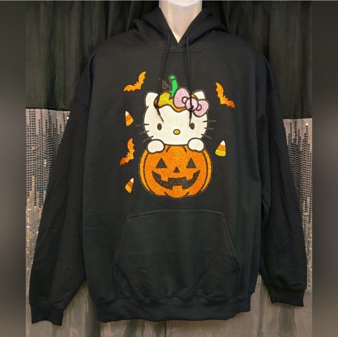 Hello Kitty Halloween Pumpkin Glitter hoodie