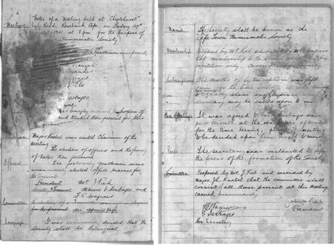 Minutes of the first meeting held on Friday 29th of August, 1941.