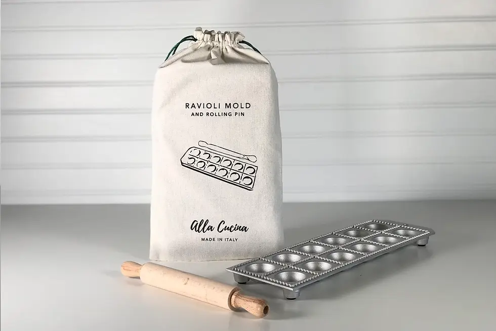 Thumbnail: Italian 12-Piece Ravioli Mold and Rolling Pin