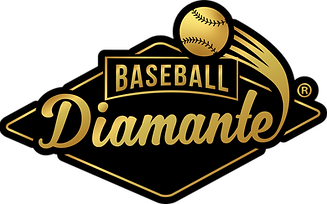 Baseball Diamante Logo Dorado Contorno Negro y Fondo Sólido.png