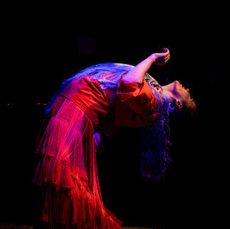 Bailaora de flamenco en el espectáculo de La Cueva de Lola