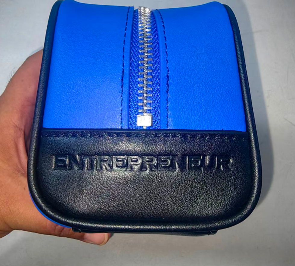 Thumbnail: All Leather - Born Entrepreneur Travel Bag - Blue