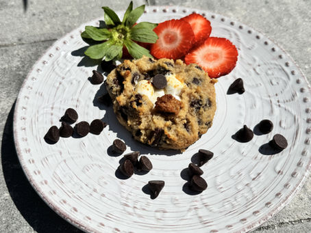 Strawberry Almond Flour Chocolate Chip Cookies