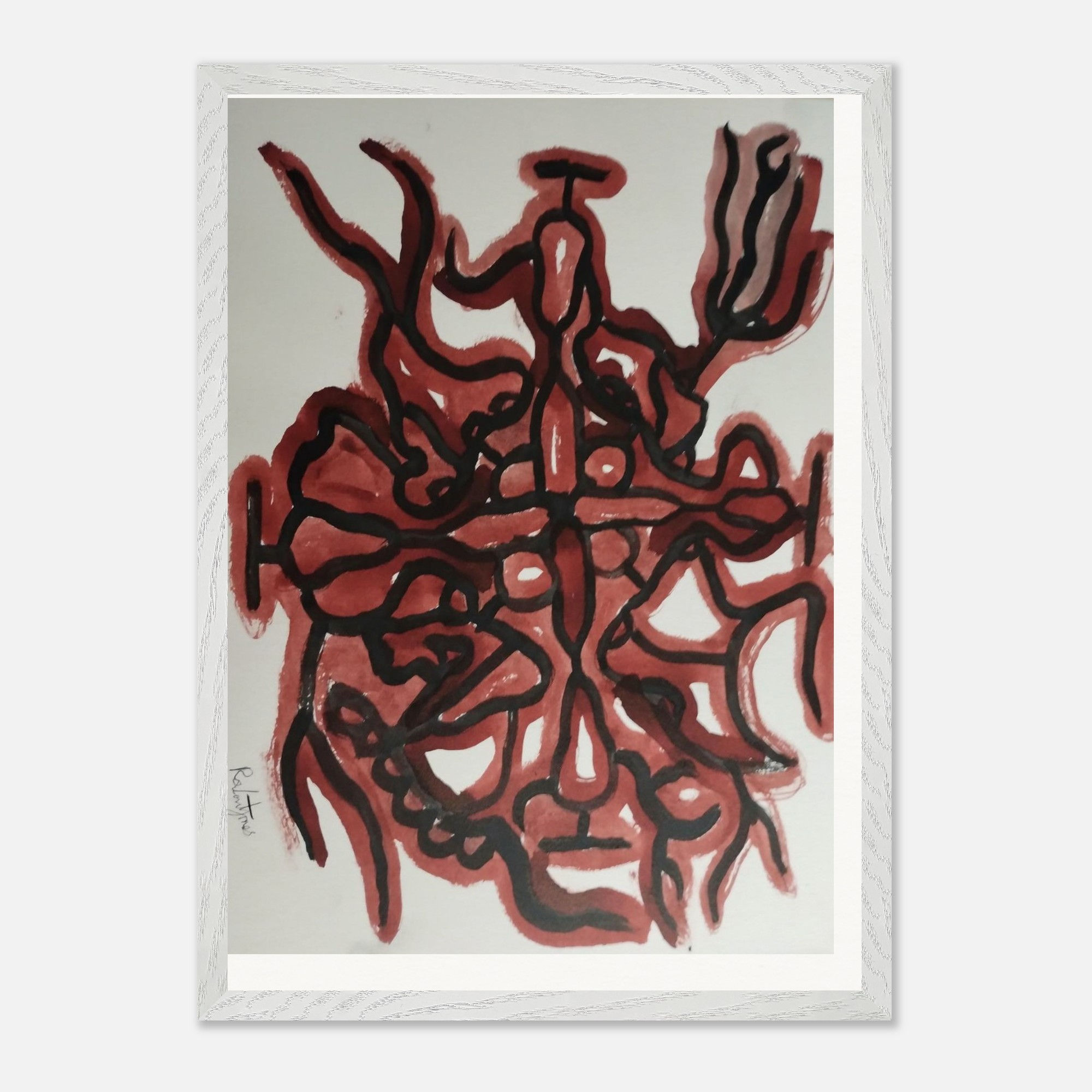 flowing lines red and black