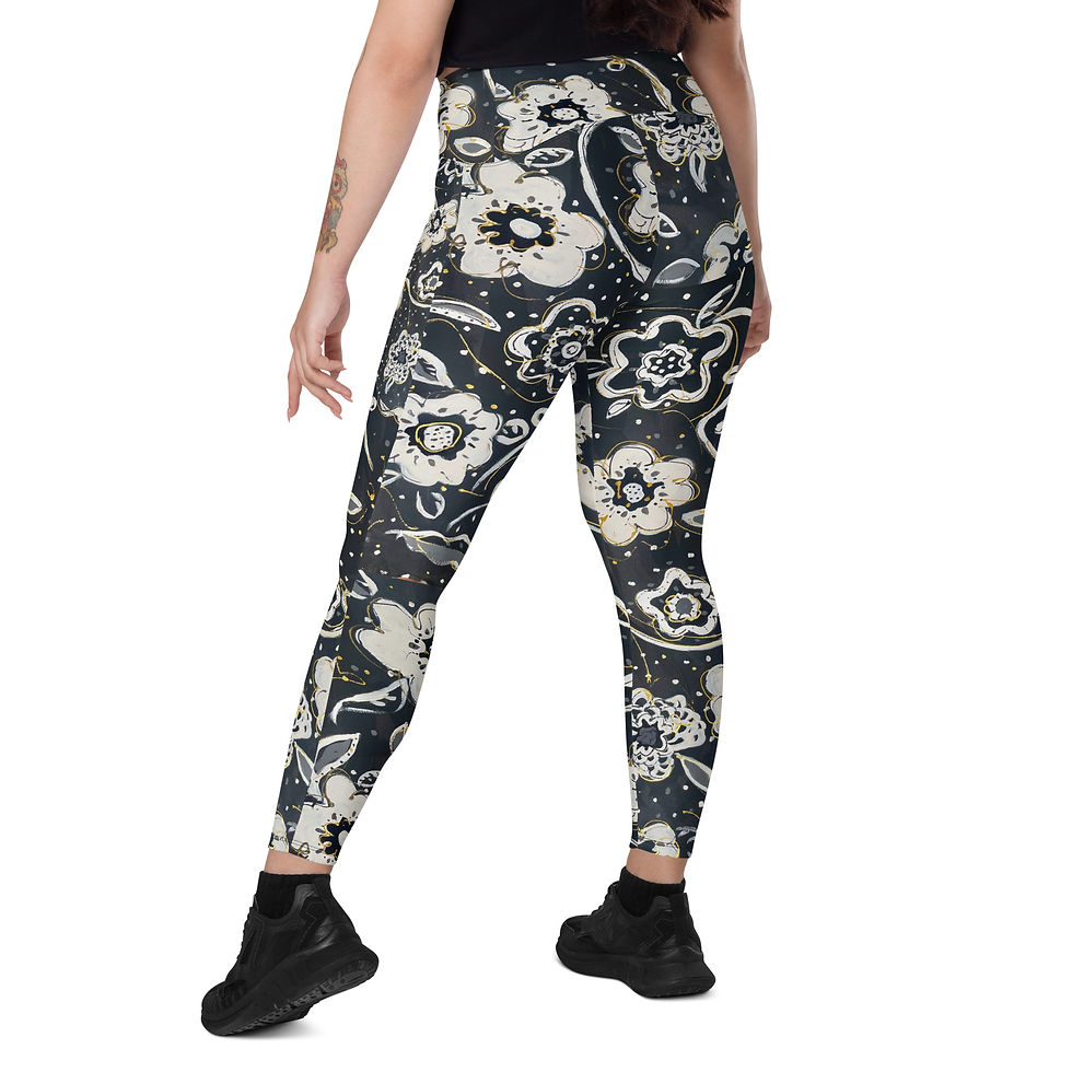 Thumbnail: Ivory & Ebony Recyled-Poly Yoga Leggings w/Pockets